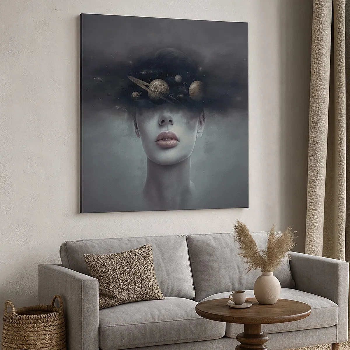 Lærredstryk - Billede på lærred - Og planeterne er ved at gå amok... - 30x30 cm