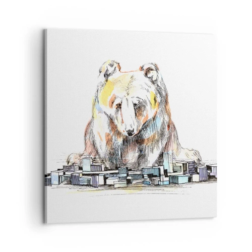 Lærredstryk - Billede på lærred - Hvordan kan man leve på den måde? - 60x60 cm