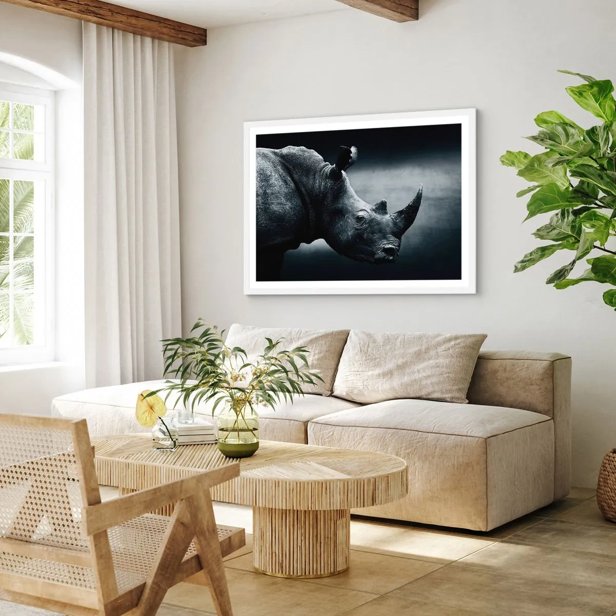 Plakat i hvid ramme - Højre profil - 100x70 cm