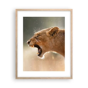 Plakat i ramme af lyst egetræ - Prøv ikke at lytte - 40x50 cm