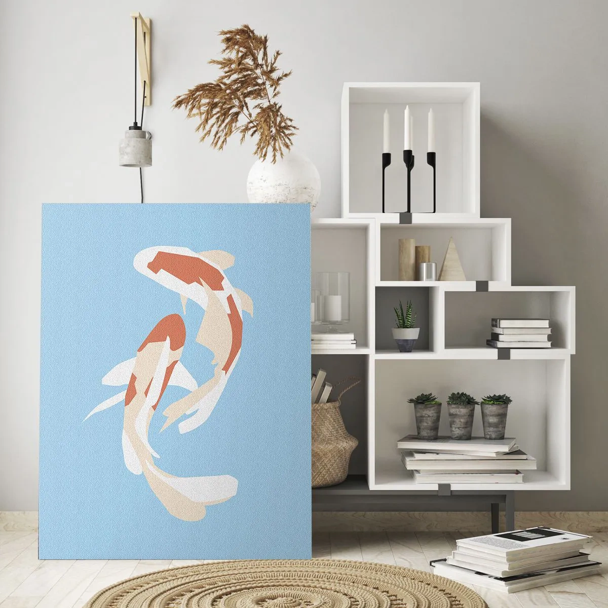 Billede på glas - Spontan synkroniseret svømning - 70x100 cm