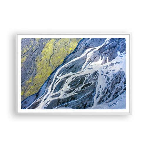 Plakat i hvid ramme - Naturens hulemalerier - 100x70 cm