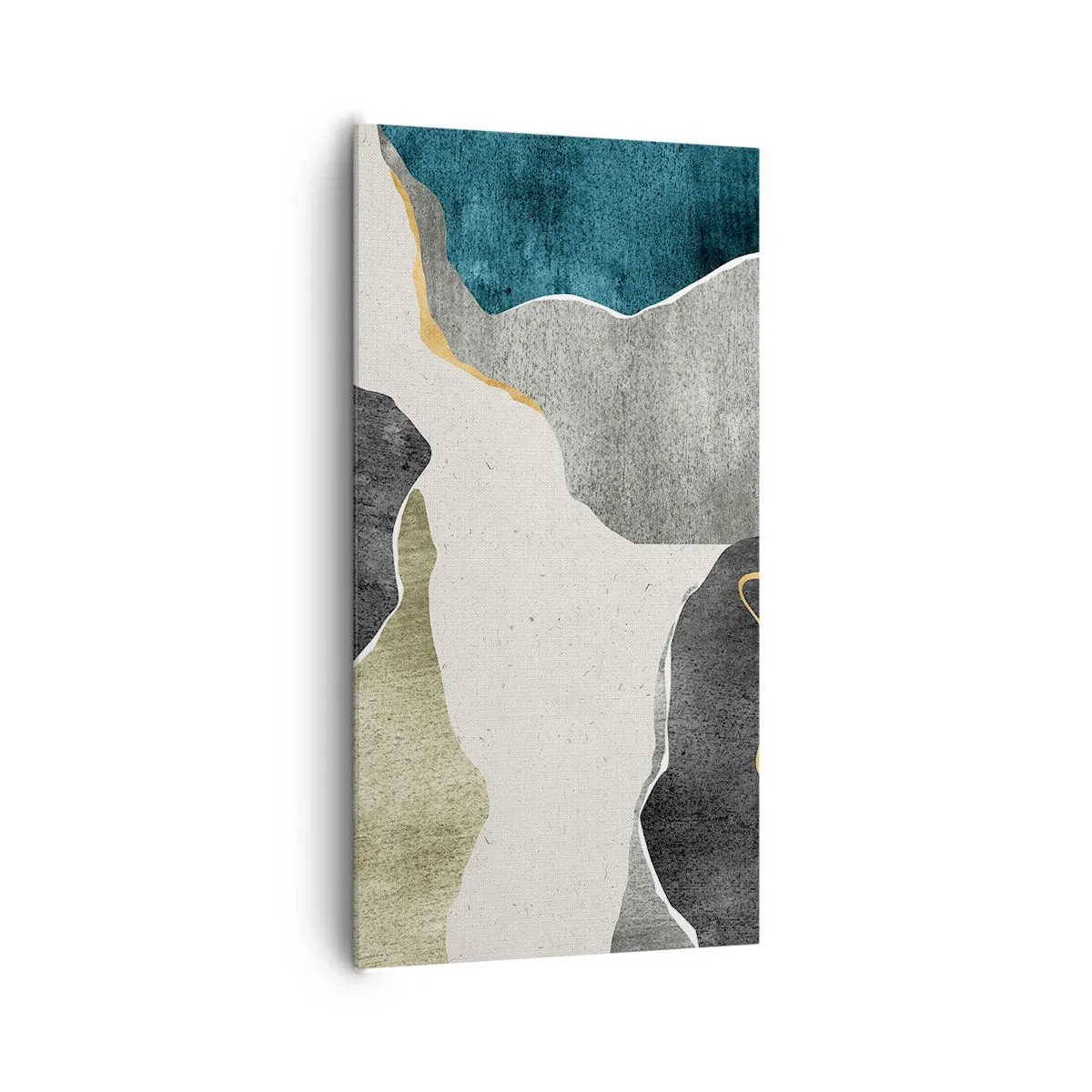 Lærredstryk - Billede på lærred - Mosaikkomposition med en streng af guld - 65x120 cm