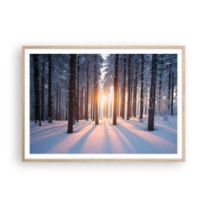 Plakat i ramme af lyst egetræ - Klart i sort og hvidt - 100x70 cm