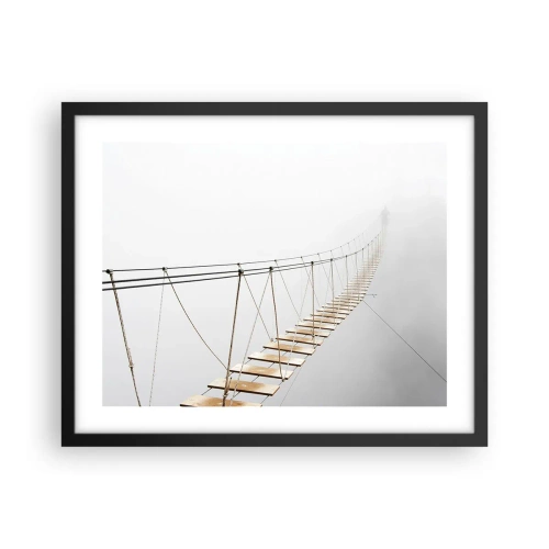 Plakat i sort ramme - Hvor vil det føre dig hen? - 50x40 cm