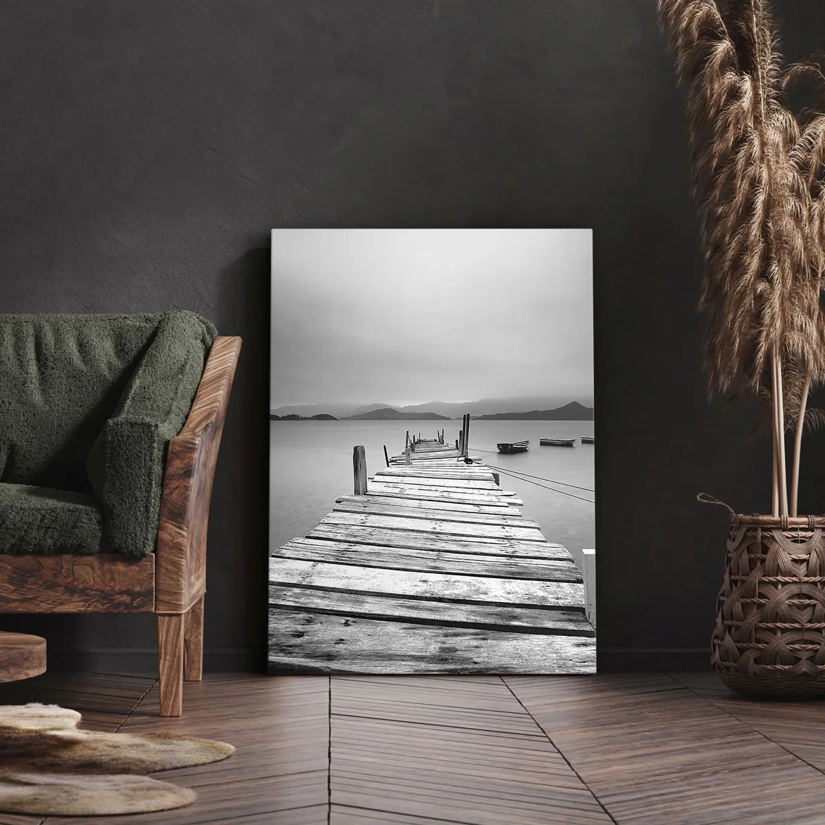 Lærredstryk - Billede på lærred - Ud over bjergene, hinsides havene - 50x70 cm