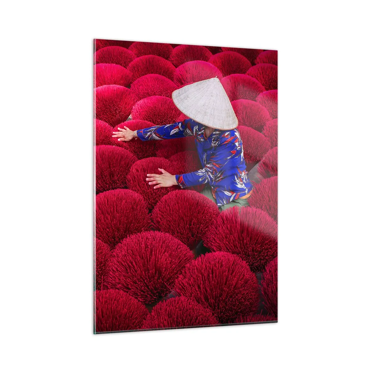 Billede på glas - I en rismark - 50x70 cm