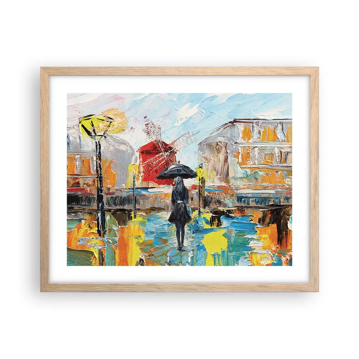 Plakat i ramme af lyst egetræ - Parisiske legender - 50x40 cm