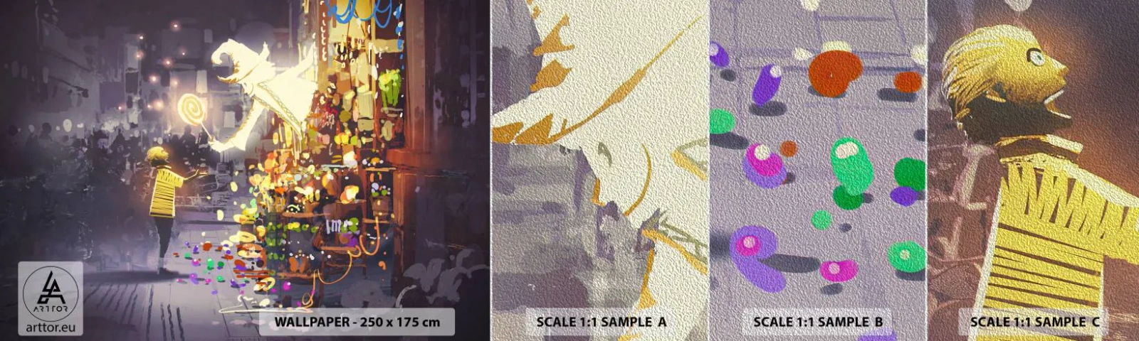 Prøve Fototapet Premium Sand - Hekseri eksisterer - Abstraktion, Fantasi, For børn - 100x30 cm