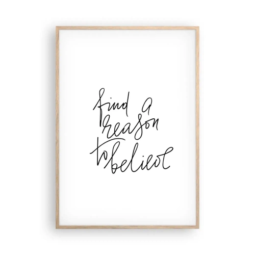 Plakat i ramme af lyst egetræ - Det er muligt - 70x100 cm