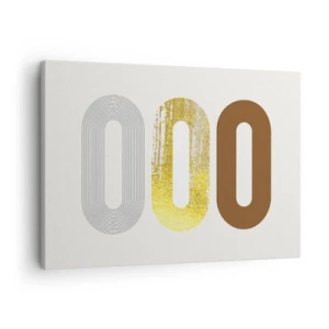 Lærredstryk - Billede på lærred - Abstrakt motiv af tre geometriske former - 70x50cm - Åhhh! - Moderne vægdekoration til stue og soveværelse ARTTOR