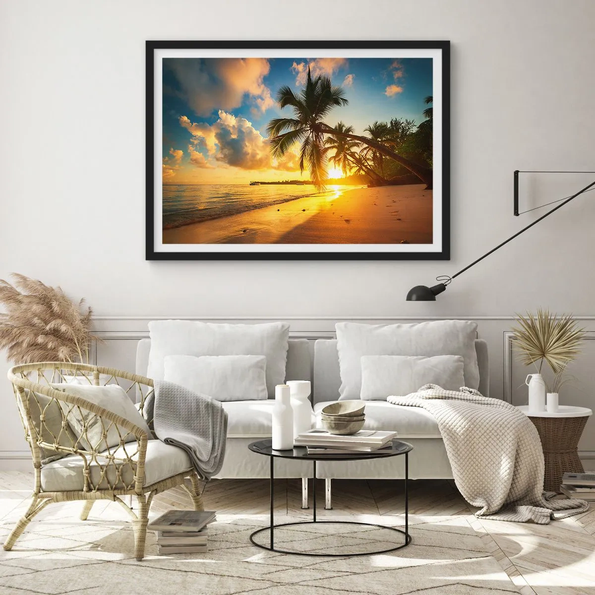 Plakat i sort ramme - Caribisk drøm - 70x50 cm