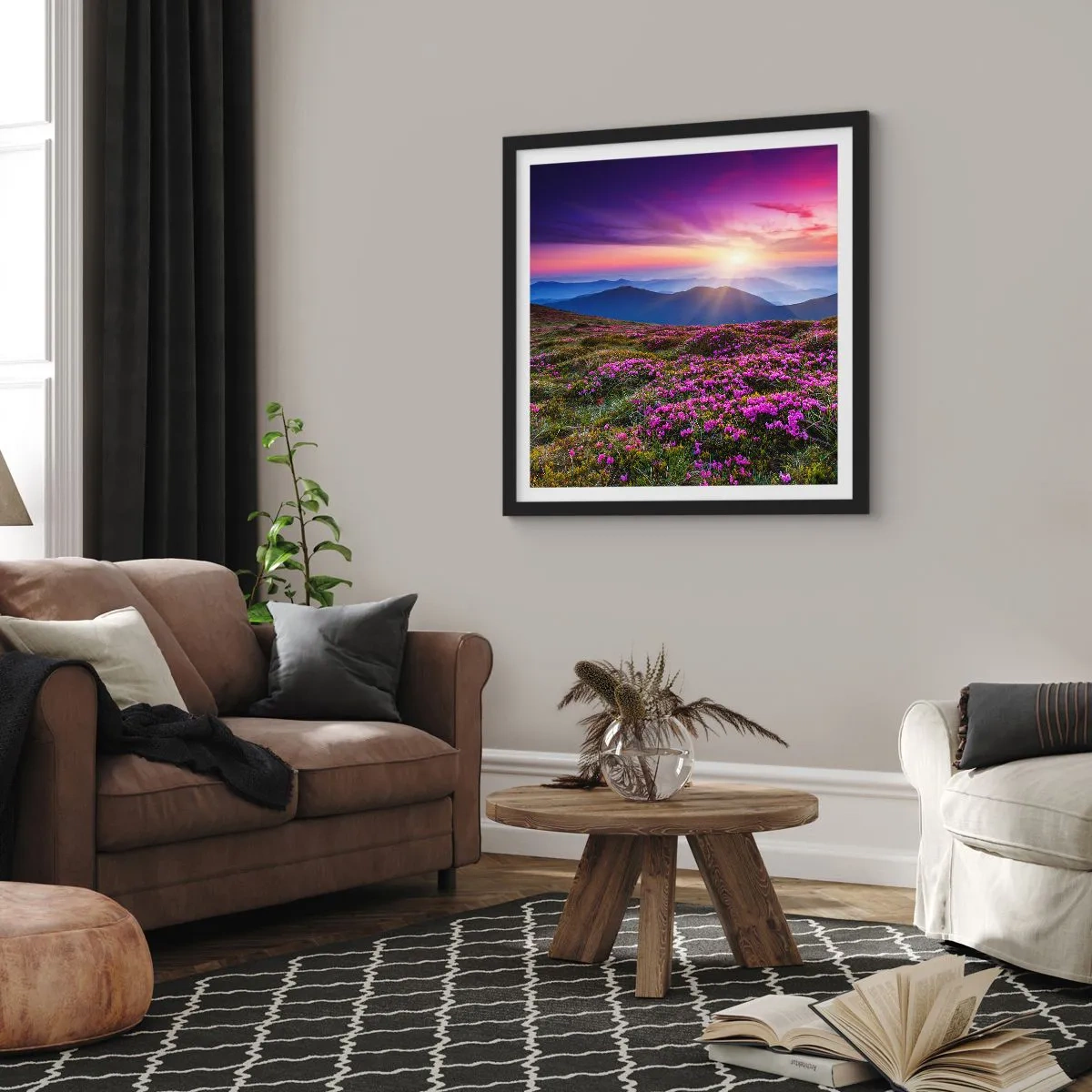 Plakat i sort ramme - Urter duftede friske bundter fra niw - 50x50 cm