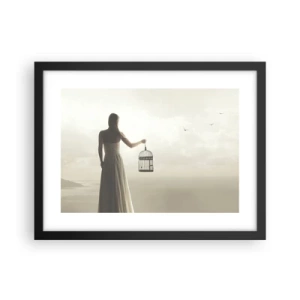 Plakat i sort ramme - Vær fri - 40x30 cm