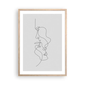 Plakat i ramme af lyst egetræ - Gløderne af glubende begær - 50x70 cm