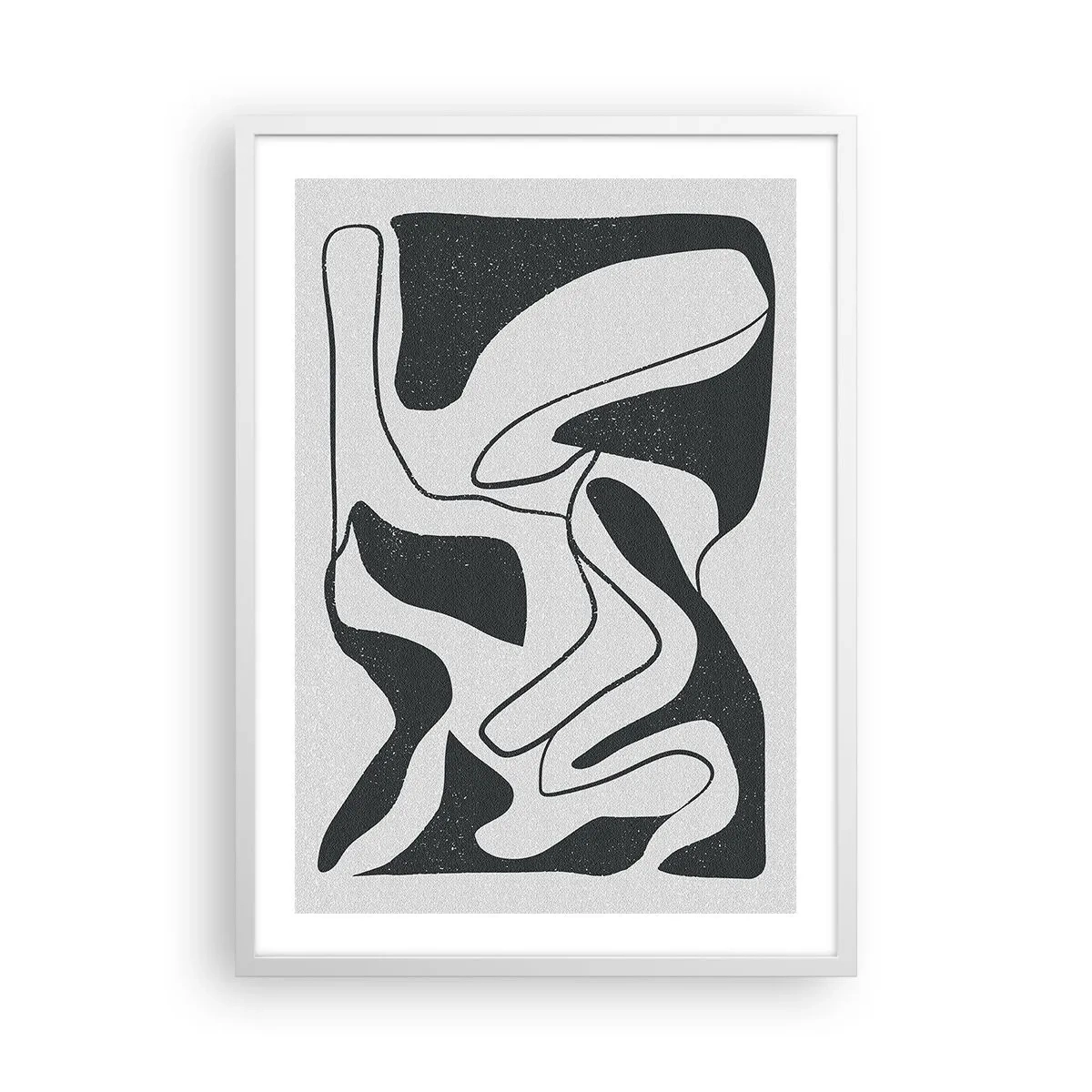 Plakat i hvid ramme - Abstrakt leg i en labyrint - 50x70 cm