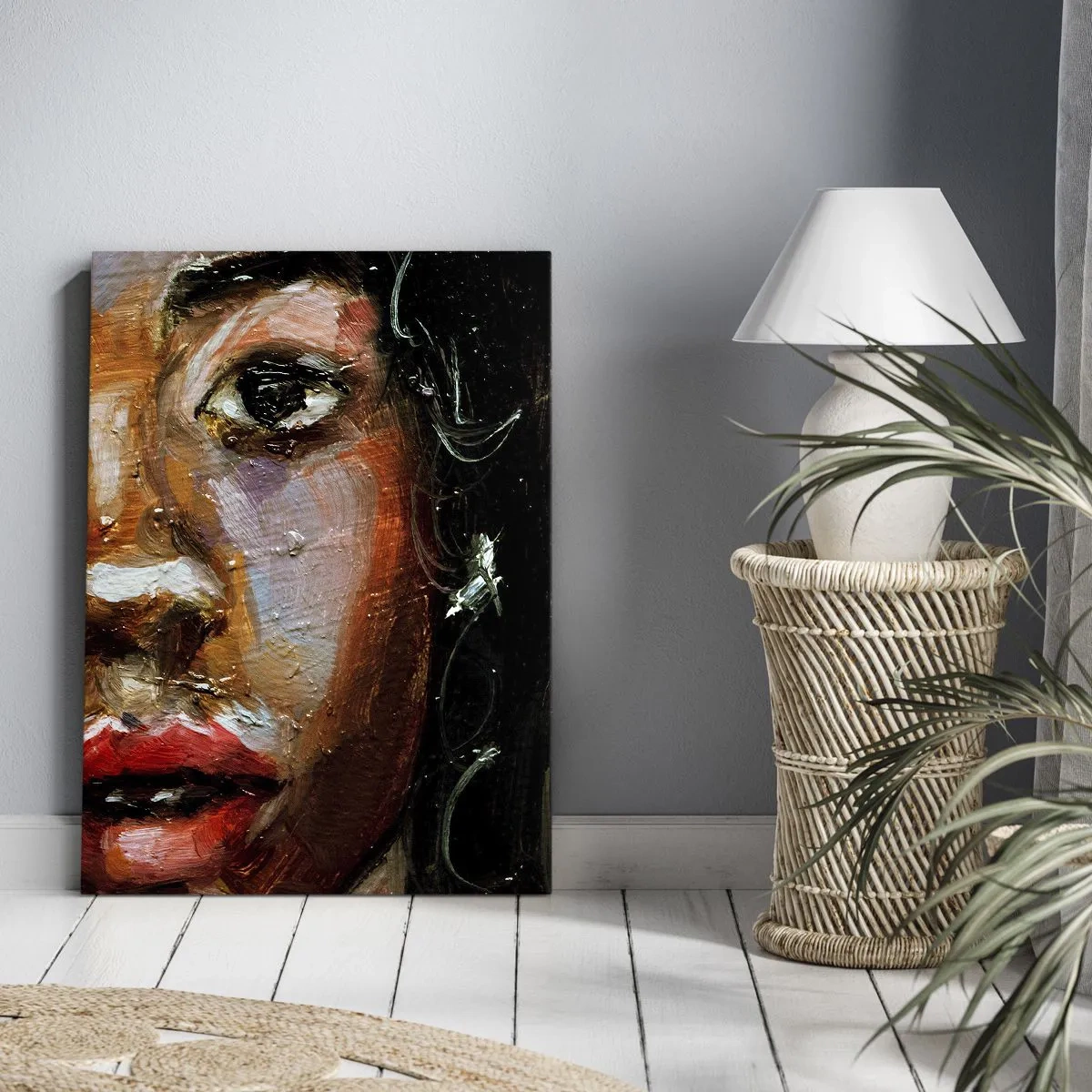 Lærredstryk - Billede på lærred - Sort og glitter - 50x70 cm
