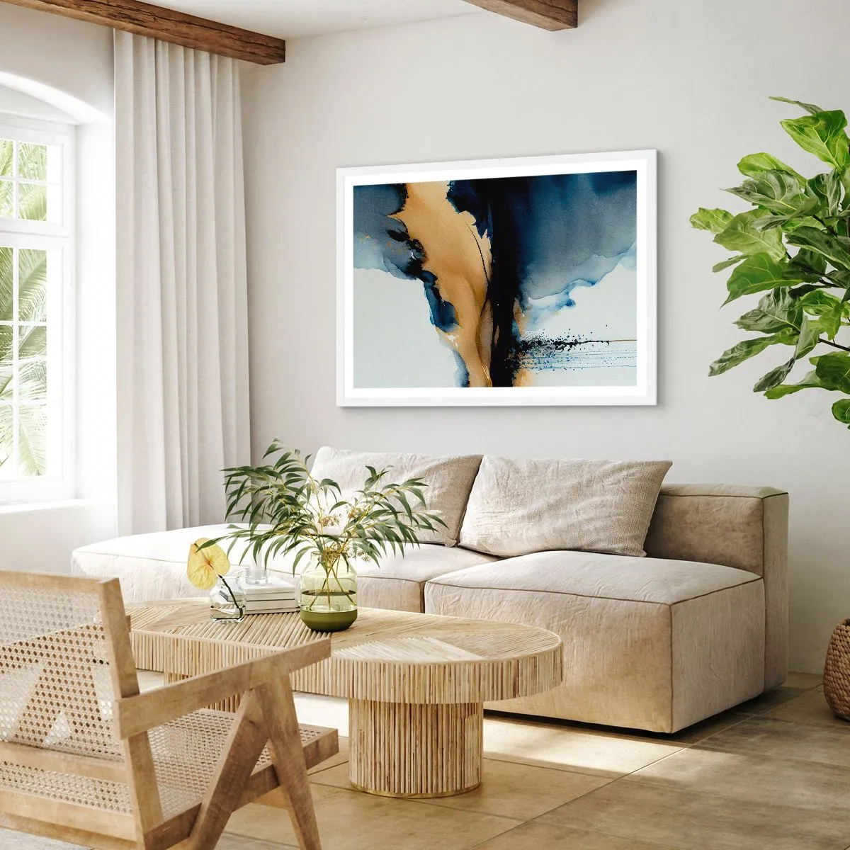 Plakat i hvid ramme - Bag sløret - 40x30 cm