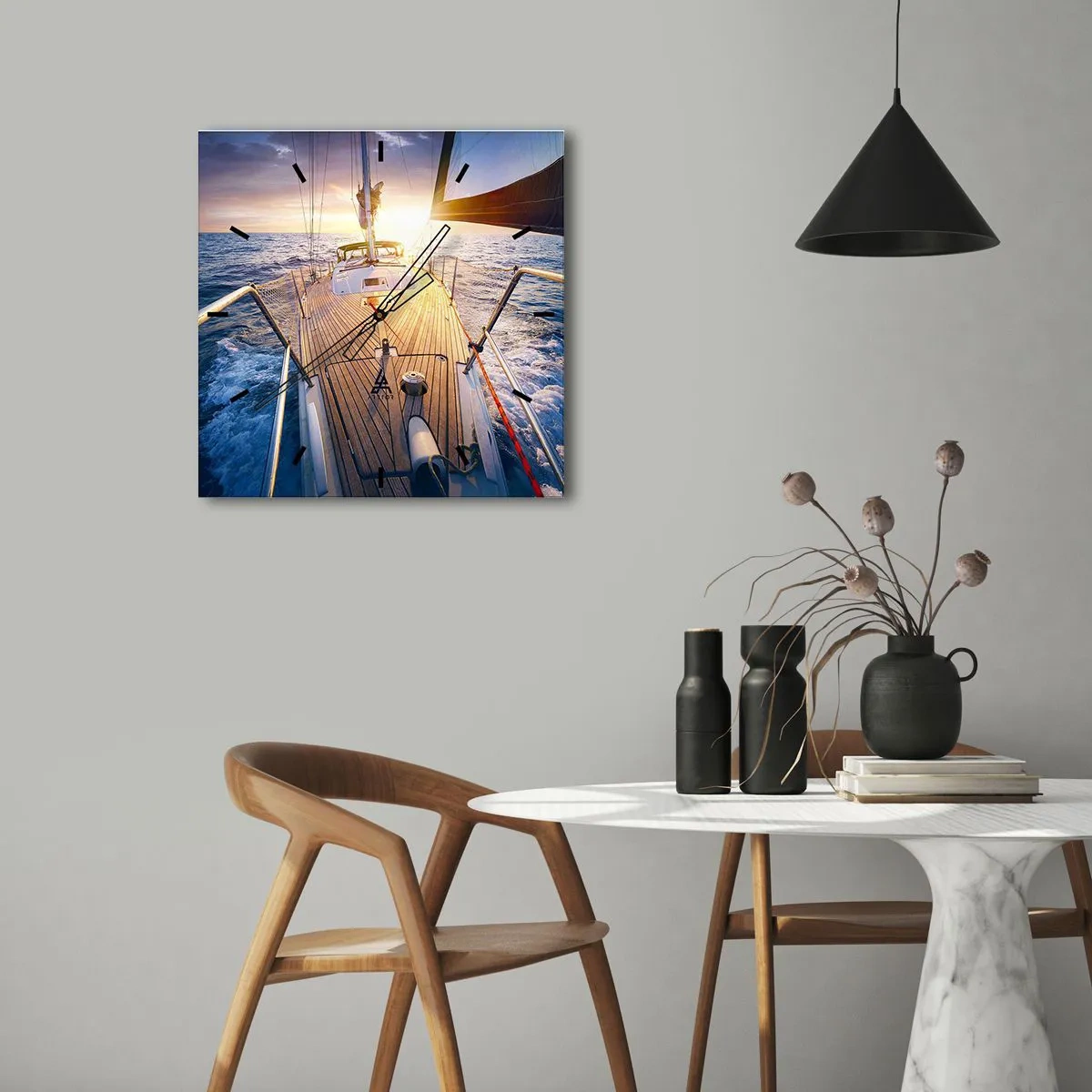 Vægur, Uret - Løber på bølgerne - 30x30 cm