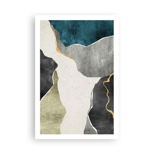 Plakat - Mosaikkomposition med en streng af guld - 61x91 cm