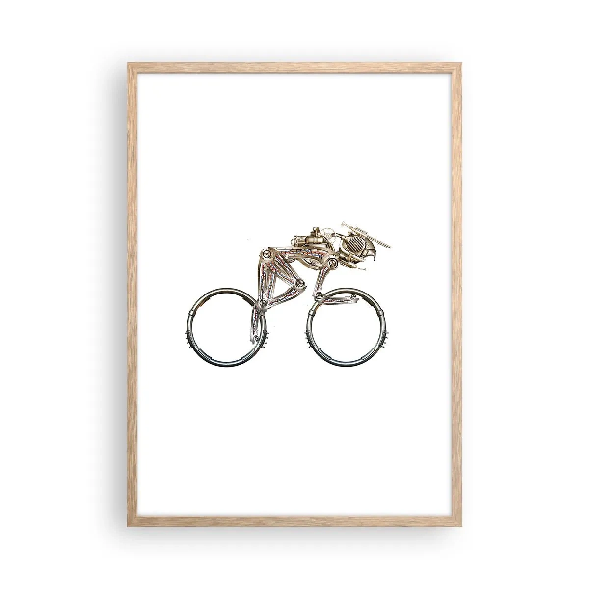 Plakat i ramme af lyst egetræ - En fantastisk maskine - 50x70 cm