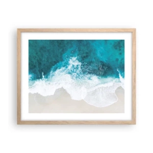 Plakat i ramme af lyst egetræ - Naturlig kærtegn - 50x40 cm