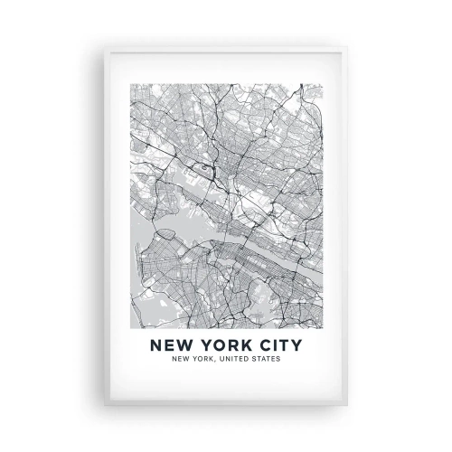 Plakat i hvid ramme - Anatomi af en storby - 61x91 cm