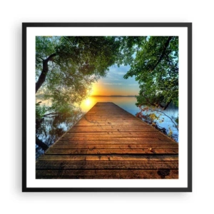 Plakat i sort ramme - Tag dig god tid, sæt dig ned - 60x60 cm