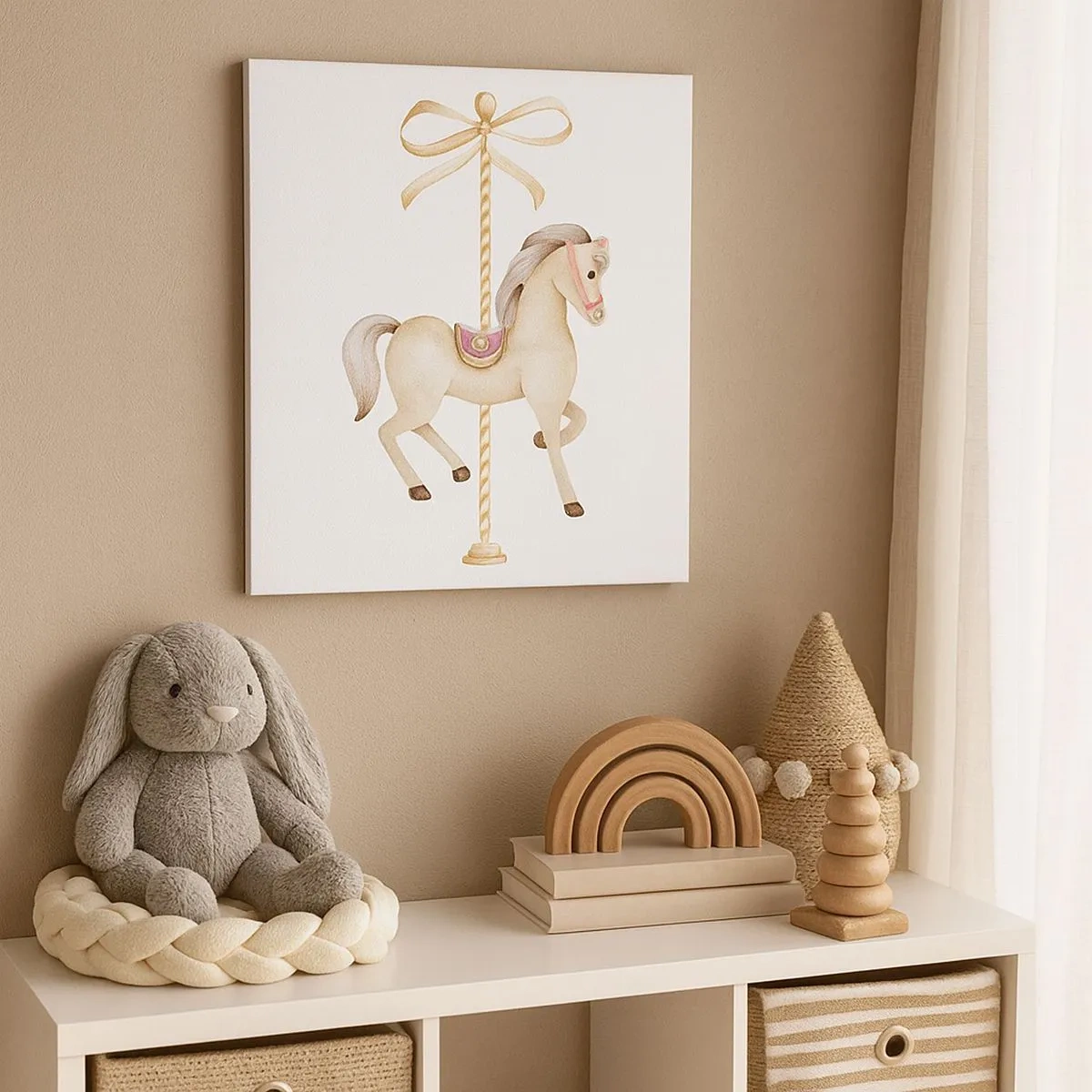 Lærredstryk - Billede på lærred - Med et yndefuldt trav - 30x30 cm