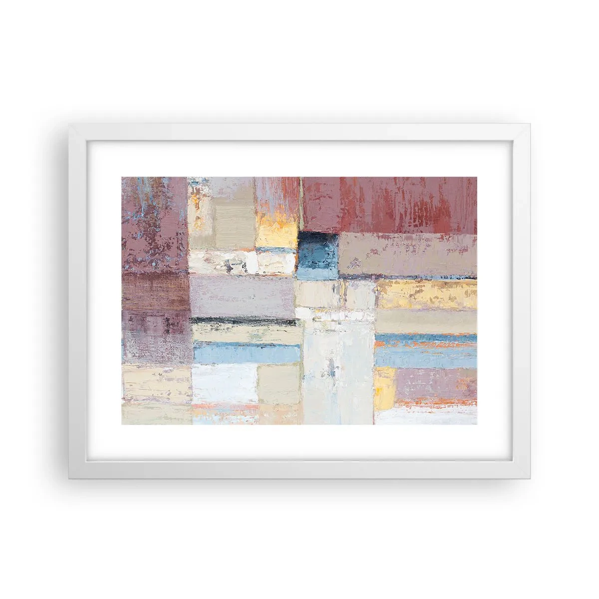 Plakat i hvid ramme - Geometriens ro - 40x30 cm