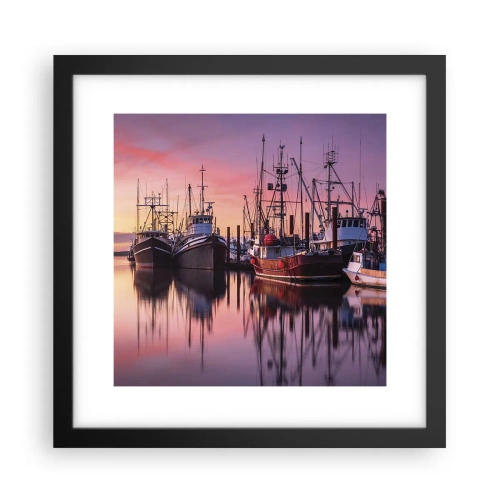 Plakat i sort ramme - Før den næste dag - 30x30 cm