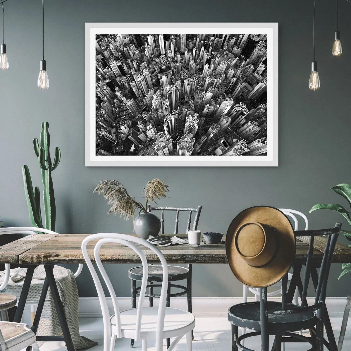 Plakat i hvid ramme - Stadig højere og højere - 40x30 cm