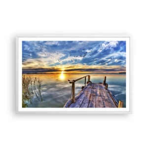 Plakat i hvid ramme - Vinden går til ro - 91x61 cm
