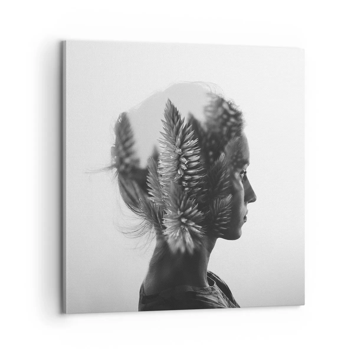 Lærredstryk - Billede på lærred - Dame af fyrreskoven - 60x60 cm