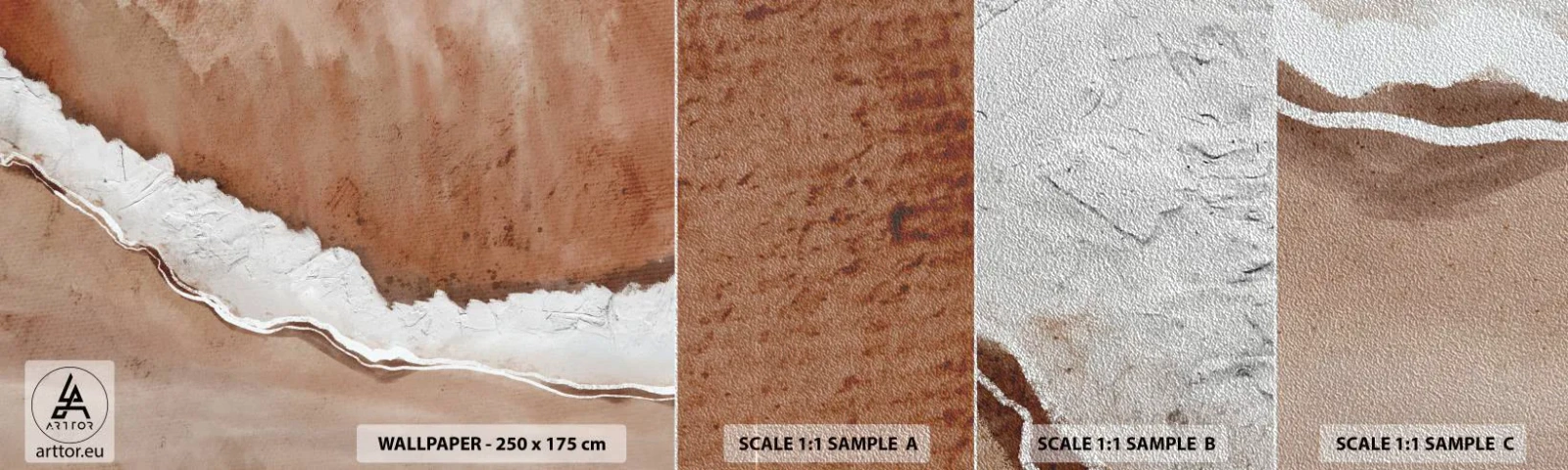 Prøve Fototapet Premium Sand - I jordnære farver - Edge, Sand, Strand - 100x30 cm