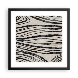 Plakat i sort ramme - Et spild af linjer - 40x40 cm