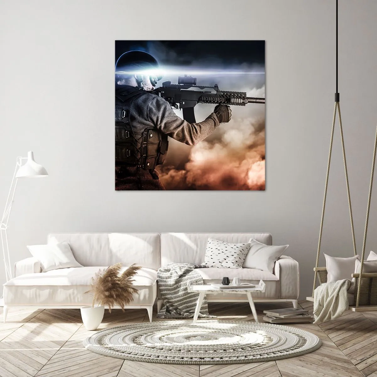 Lærredstryk - Billede på lærred - Bare en helt - 50x50 cm