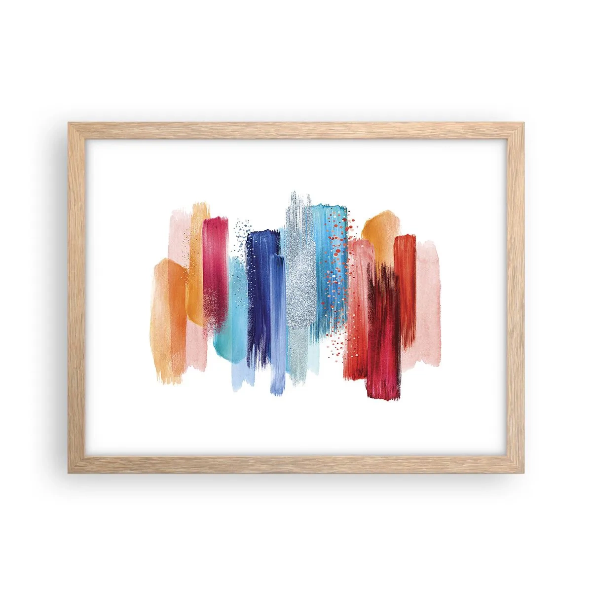 Plakat i ramme af lyst egetræ - Op og ned - 40x30 cm