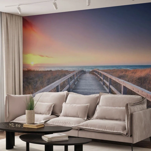 Fototapet Selvklæbende Deluxe Sticker - Baltisk aften aura - Landskab, Hav, Klit - 100x70 cm