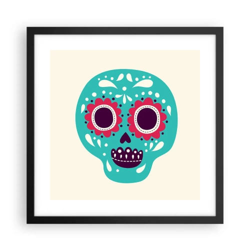 Plakat i sort ramme - Livet - sjovt indtil døden - 40x40 cm