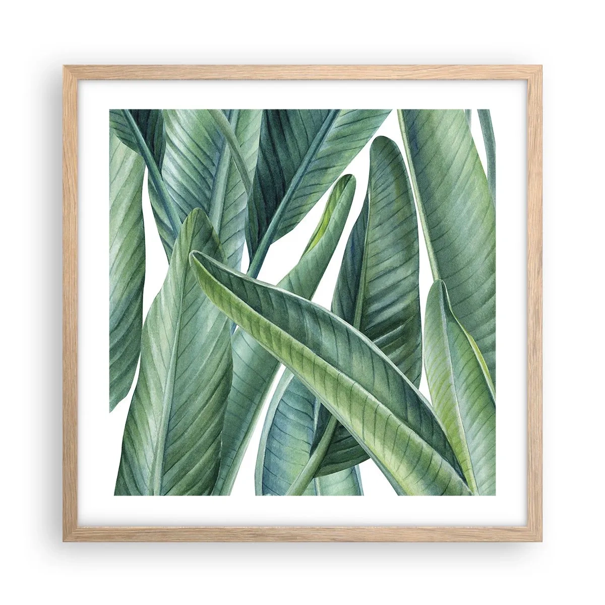 Plakat i ramme af lyst egetræ - Det grønne i sig selv - 50x50 cm