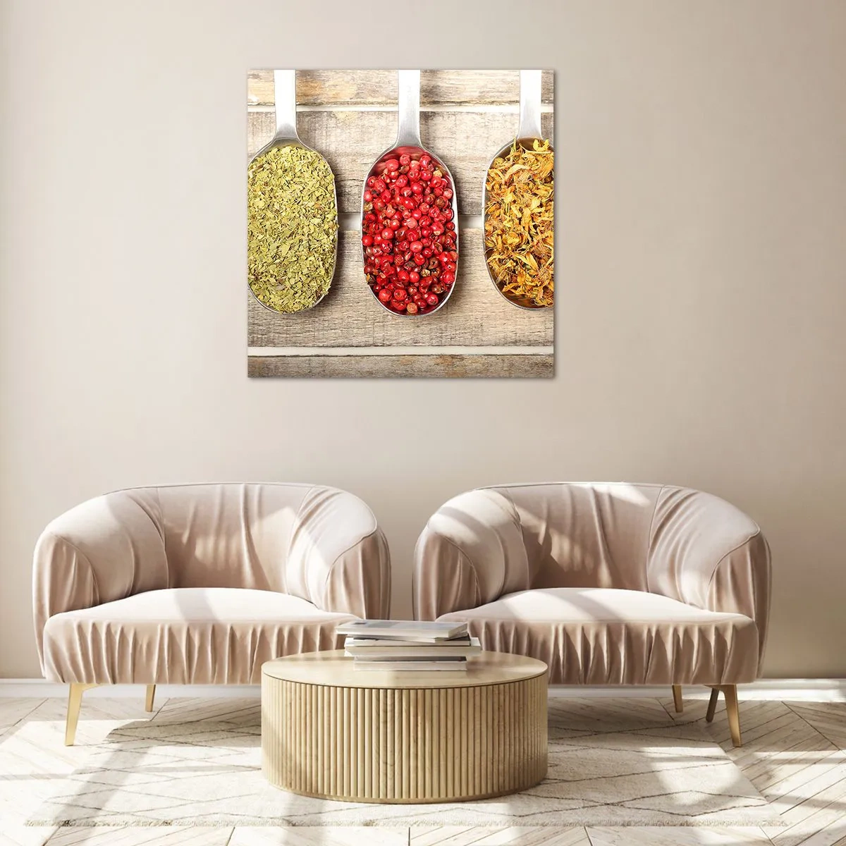 Billede på glas - Magi i køkkenet - 70x70 cm