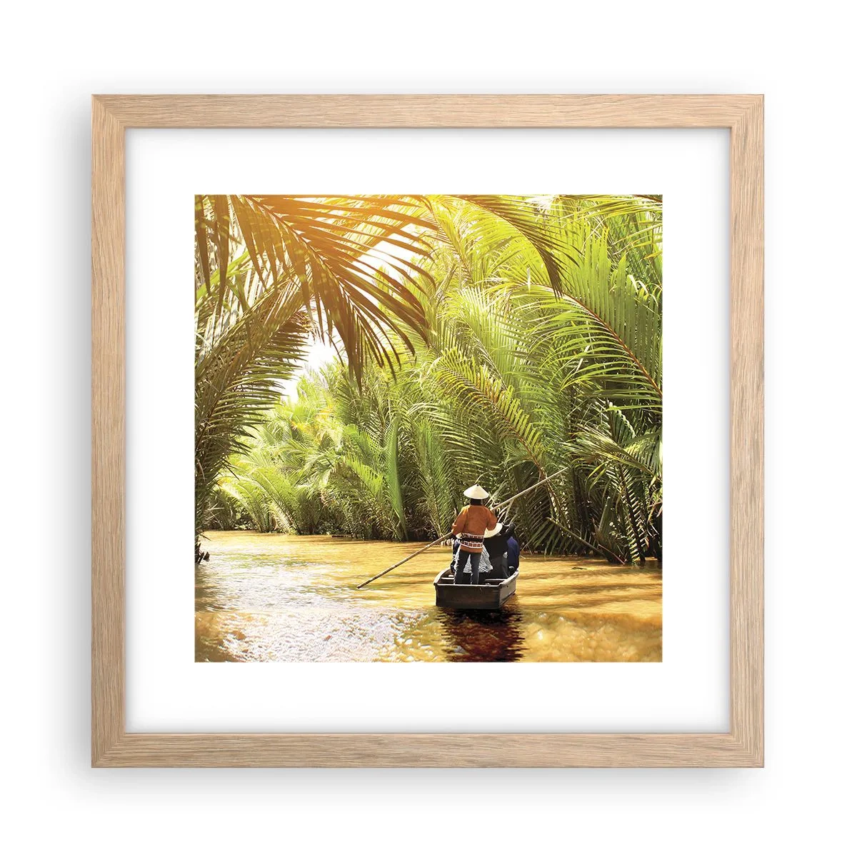 Plakat i ramme af lyst egetræ - Palmeslugten - 30x30 cm