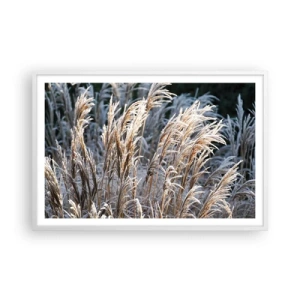Plakat i hvid ramme - Pyntet med frost - 91x61 cm
