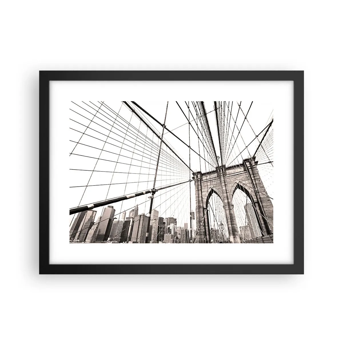 Plakat i sort ramme - Katedralen i New York - 40x30 cm