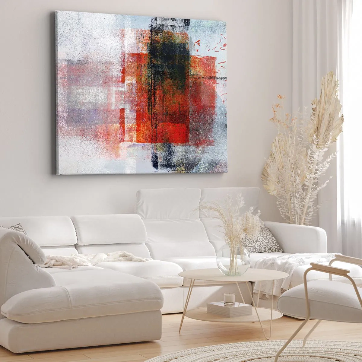 Lærredstryk - Billede på lærred - Glødende komposition - 100x70 cm