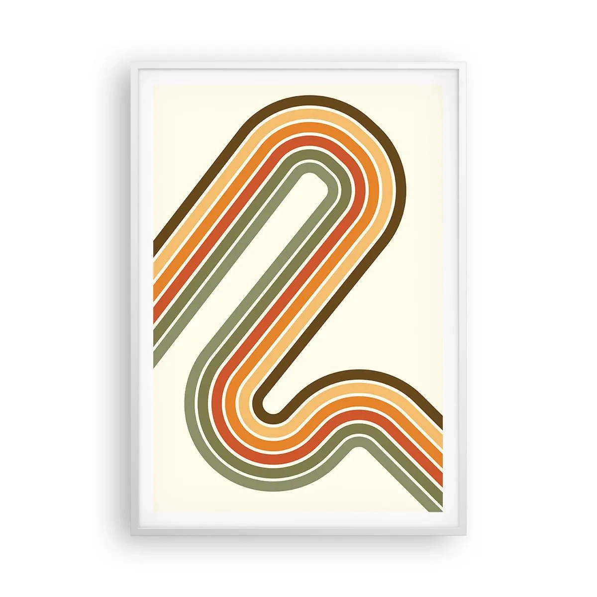 Plakat i hvid ramme - Zigzag til destinationen - 70x100 cm