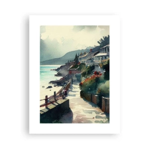 Plakat - Middelhavsby - 30x40 cm