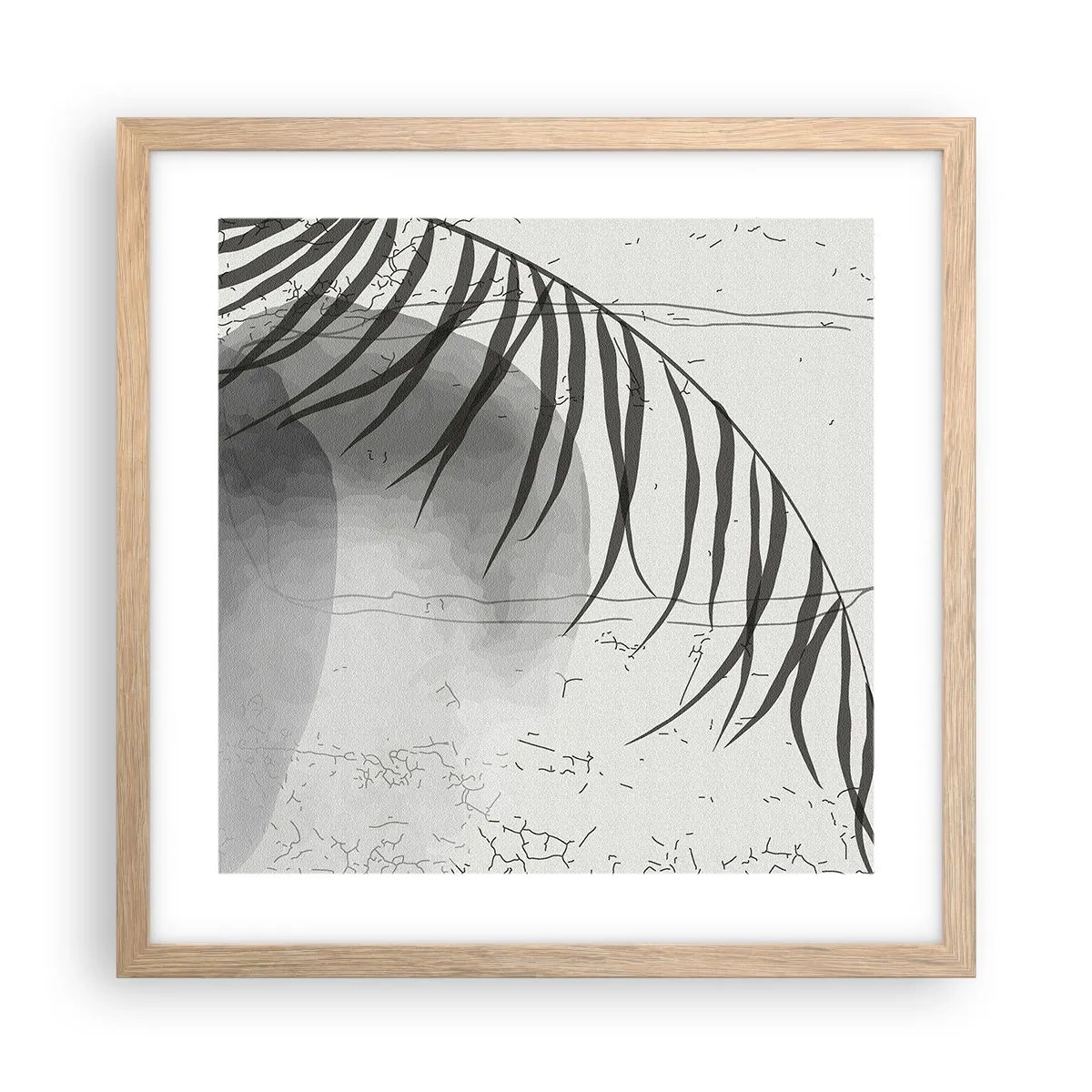 Plakat i ramme af lyst egetræ - Den subtile eksotisme i naturen - 40x40 cm