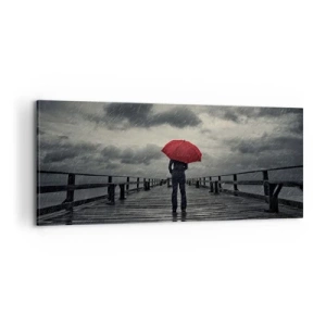 Lærredstryk - Billede på lærred - Det er ingenting, hvis det regner - 100x40 cm